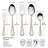 Mikasa Cameo Gold 65-Piece 18/10 Stainless Steel Flatware Set, Service for 12
