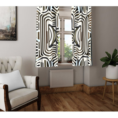 Paire de rideaux semi-transparents en polyester Diako