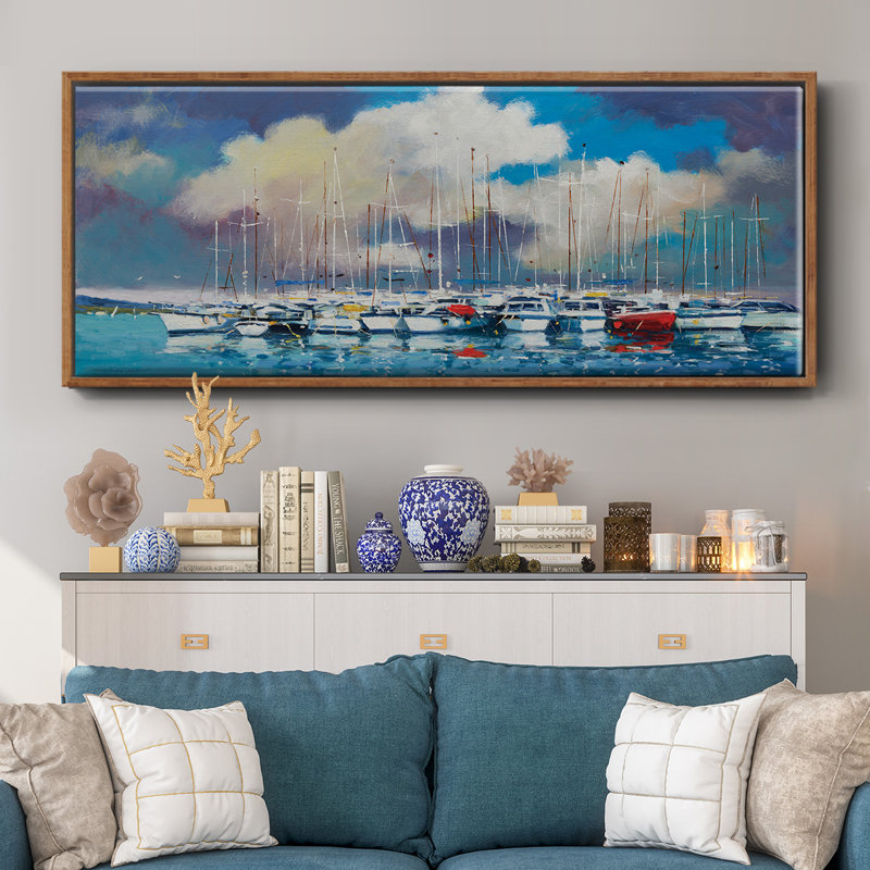 Abstract Port- Framed Canvas, 12" H x 30" W