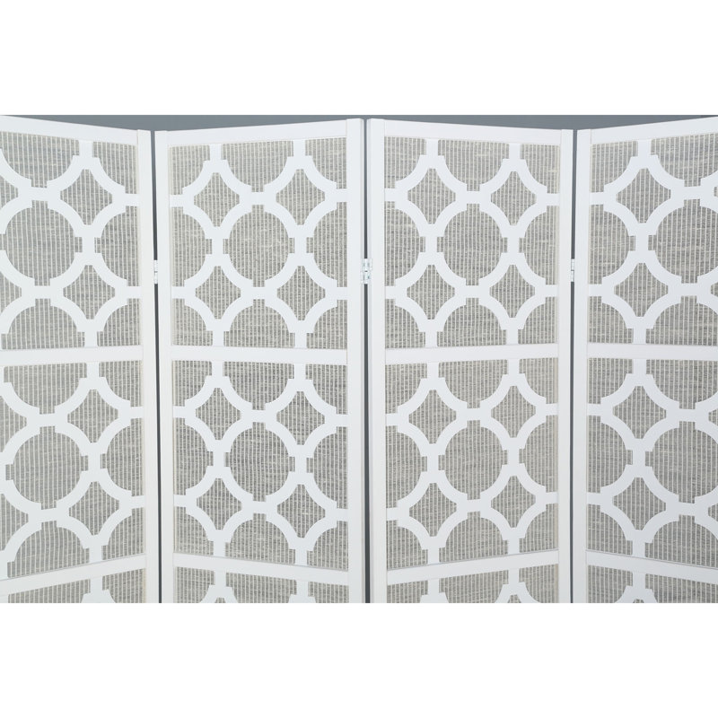 Cloison 4 panneaux quart de feuille, Blanc