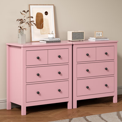 3-Drawer Nightstand, 27" Modern Wood Bedside Table With Storage,Set Of 2