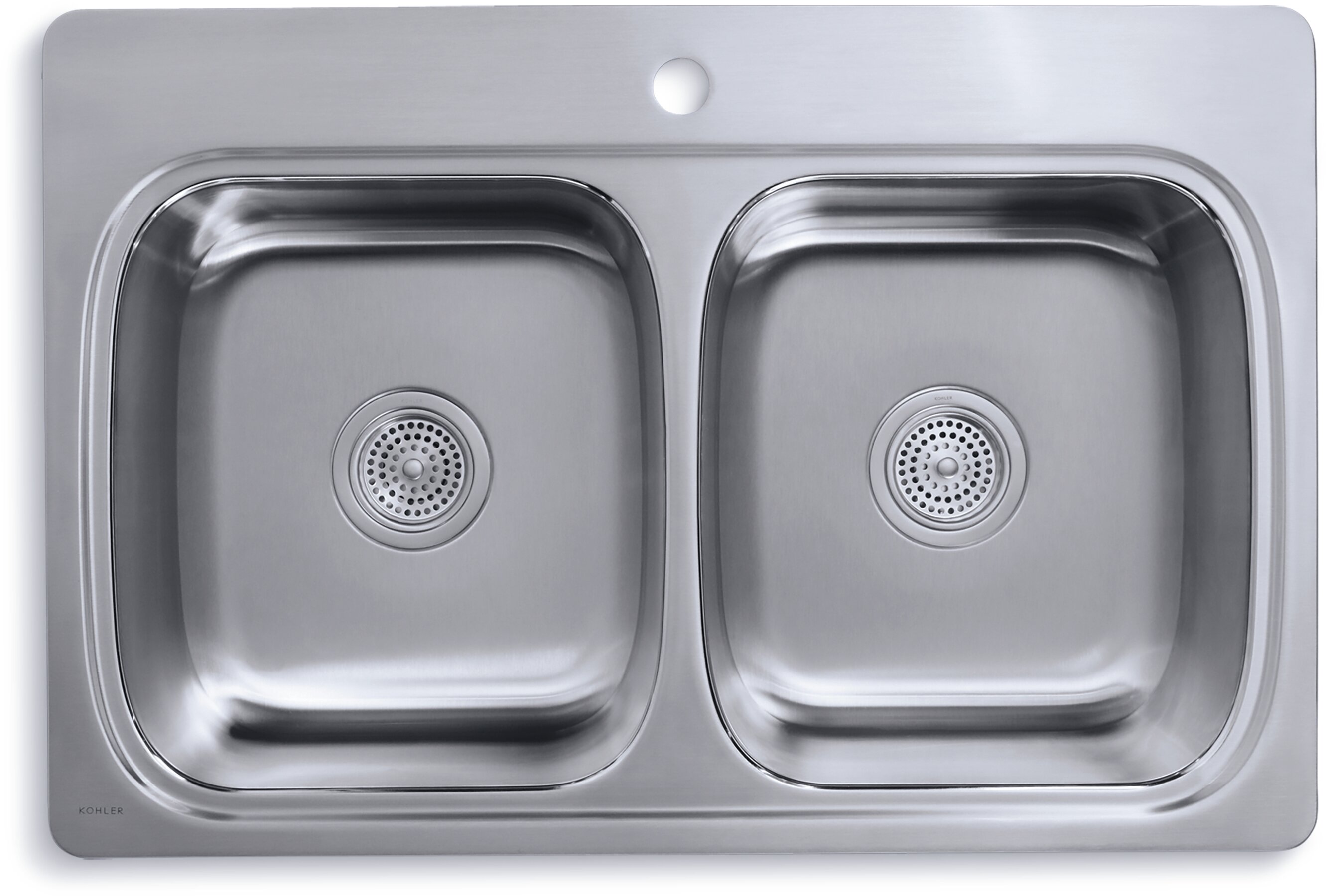 KOHLER Prologue Dual-mount 27-in x 22-in Stainless Steel Single Bowl 2-Hole Kitchen  Sink in the Kitchen Sinks department at