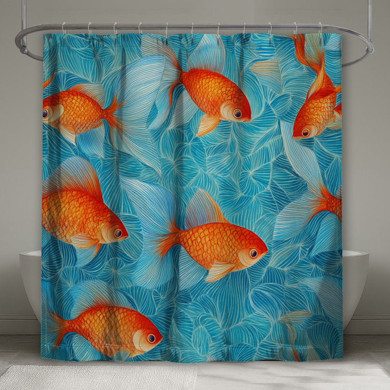Rideau de douche Goldfish, L 70 po x H 84 po