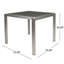 Table de salle à manger carrée pour l'extérieur de 35 po - aluminium, élégante, résistante aux intempéries, structure en aluminium à assemblage simple et style contemporain