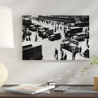 " 1930s Busy Intersection Fifth Avenue And 42nd Street With Traffic Jam & Many Pedestrians New York City USA " by Vintage Images