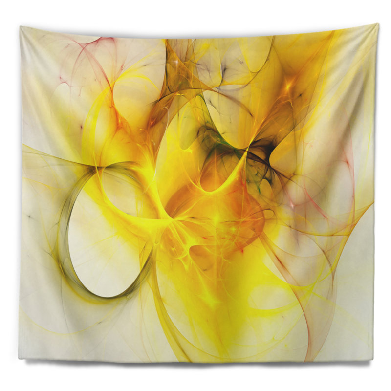 Tapisserie étoile jaune pâle Abstract, H 32 po x l 39 po