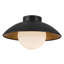 Plafonnier semi-encastré noir 15 po avec verre opale Mire-1394606615