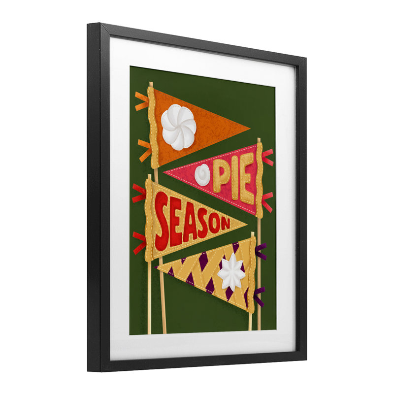 «Pie Season Pennants», reproduction sous verre encadrée, conception de Jilly Jack Designs, H 13 po x l 16 po