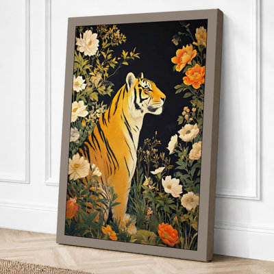 Tiger In Bloom Boho - Print