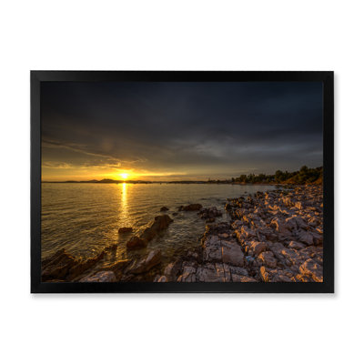 «Orange Sunset Over The Sea», reproduction sur toile