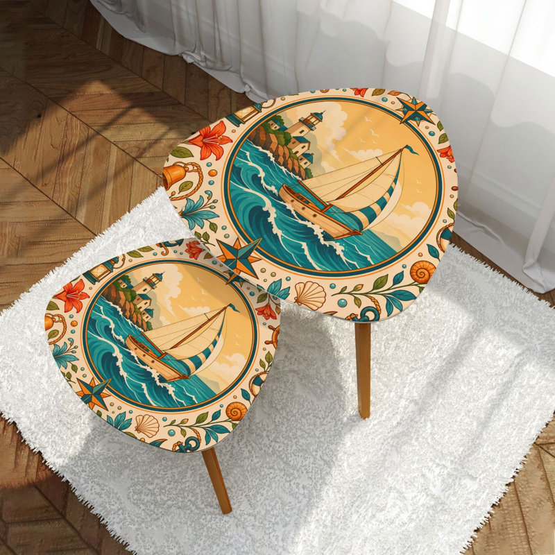 Ensemble de 2 tables basses gigognes Triangle