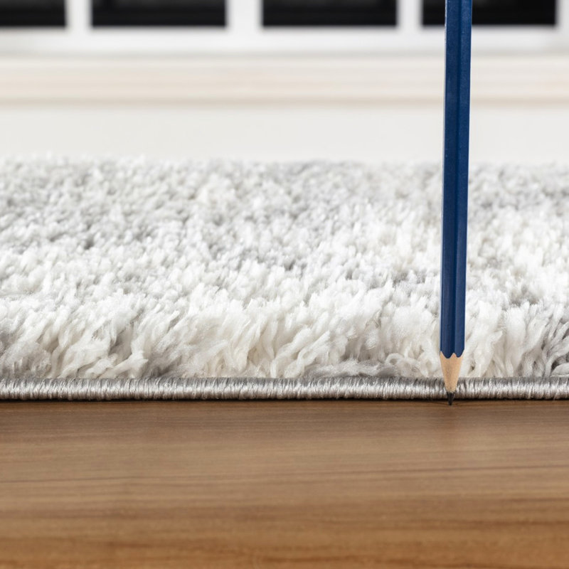 1.18" Pile Height Grey Shag Rug, 5 Ft. 3 In. X 7 Ft., , Stain , & Pet , Turkey Made Area Pile, Enhances Home Appeal, In