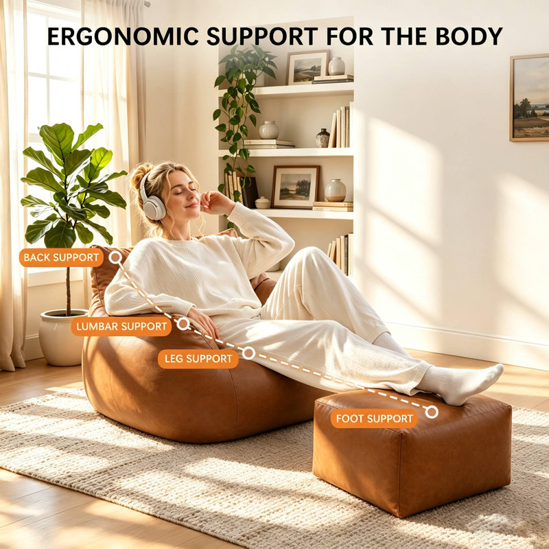 Bean Bag Chair With Ottoman