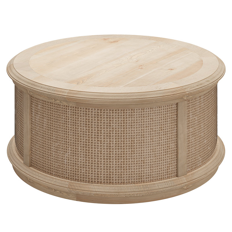 Britnie Round Rattan Drum Lift Top Coffee Table