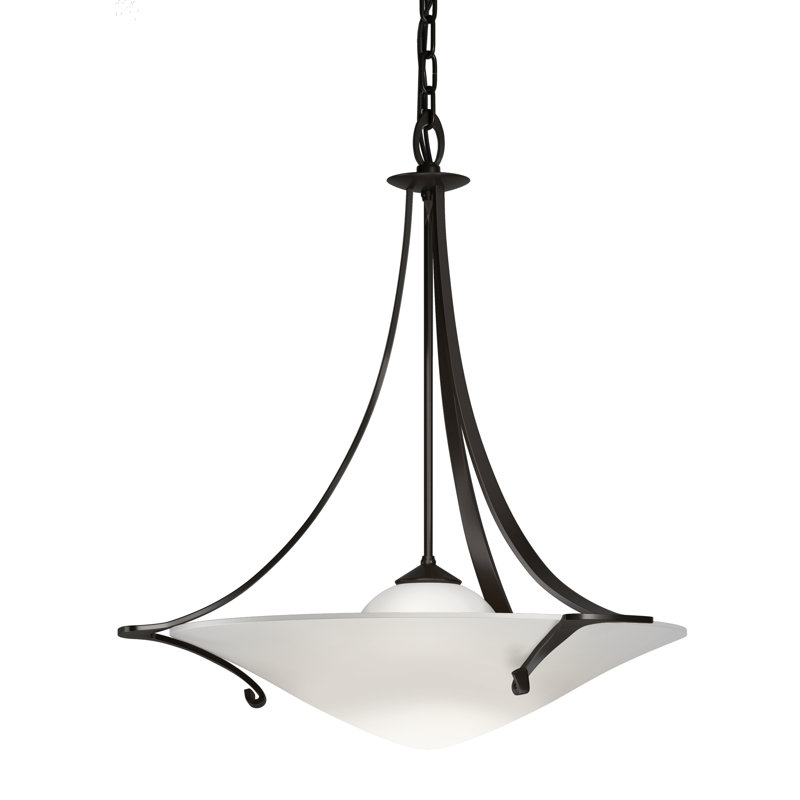 Antasia 1-Light Unique/Statement Bowl Pendant, Oil Rubbed Bronze, Opal Glass