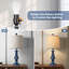Ensemble de 2 lampes de table rustiques 22 ", avec interrupteur rotatif pour chambre à coucher, salon, bleu-1483712094