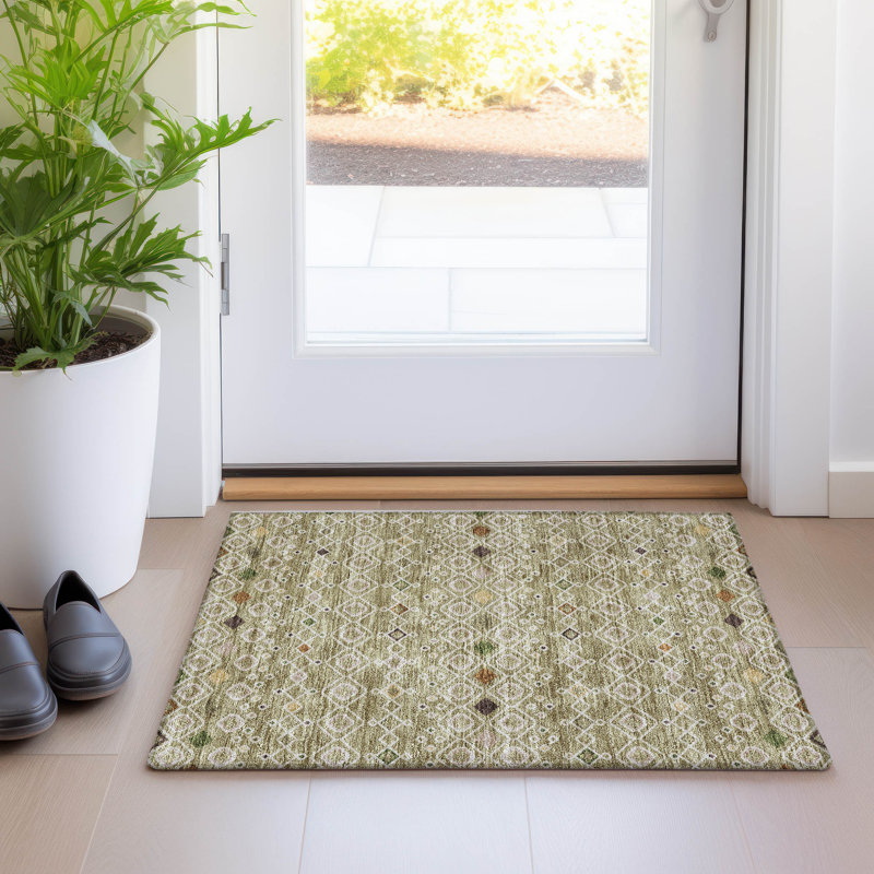 Tapis rectangulaire Aleighna avec envers antidérapant, Rectangle 1 pi 8 po x 2 pi 6 po