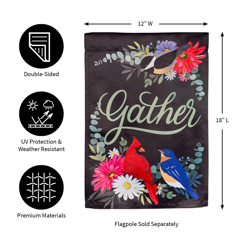 Drapeau de jardin en polyester à double face H 18 po x l 12,5 po Simsar