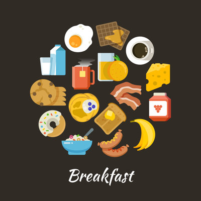 Concept Breakfast - Wrapped Canvas Print