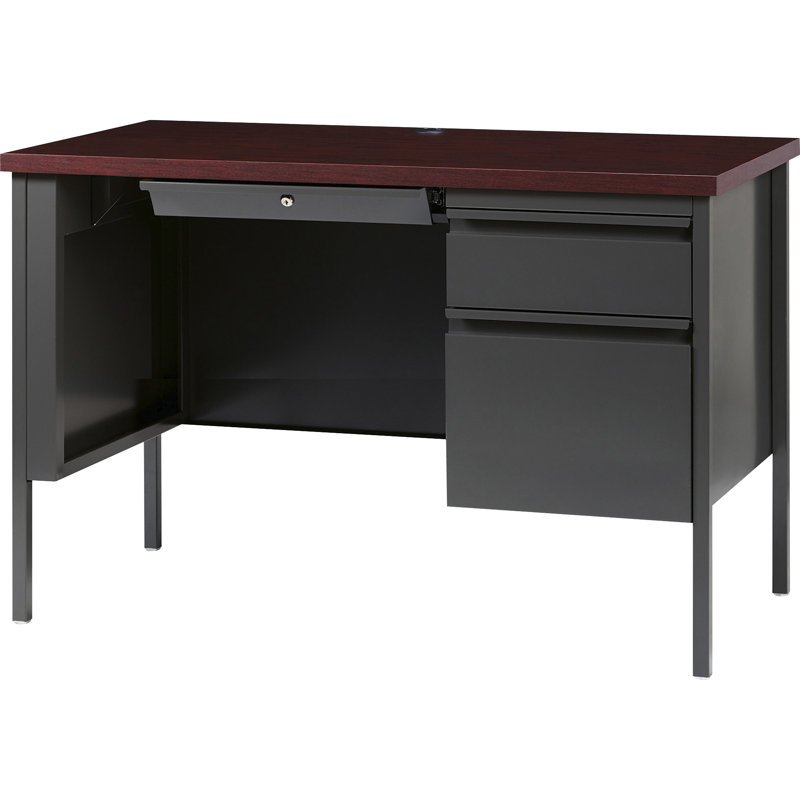 Pabel Series Mahogany Laminate Top Executive Desk, Gray