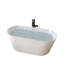 Baignoire de trempage autoportante en acrylique 55 po, baignoire autoportante blanche brillante avec drain chromé