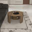 Ensemble de 2 tables basses rondes gigognes rondes, petite table d'appoint empilable de 18,5 po avec plateau en bois, table centrale minimaliste pour le salon et la chambre à coucher