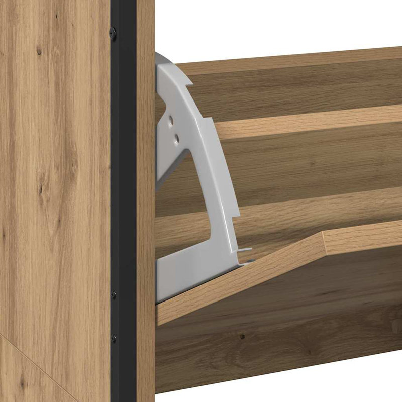 Shoe Cabinet 100 X 34 X 112 Cm Engineered Wood, Artisan Oak