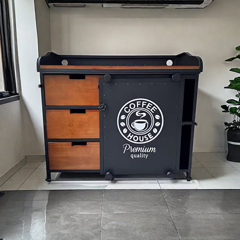 Buffet Jozaiah, H 35,43 po x l 59,05 po x P 15,74 po, Noir