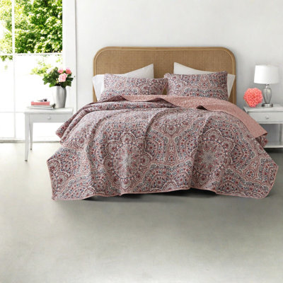 Ensemble de literie réversible à motif floral Boho, confort en polyester, utilisation toutes saisons