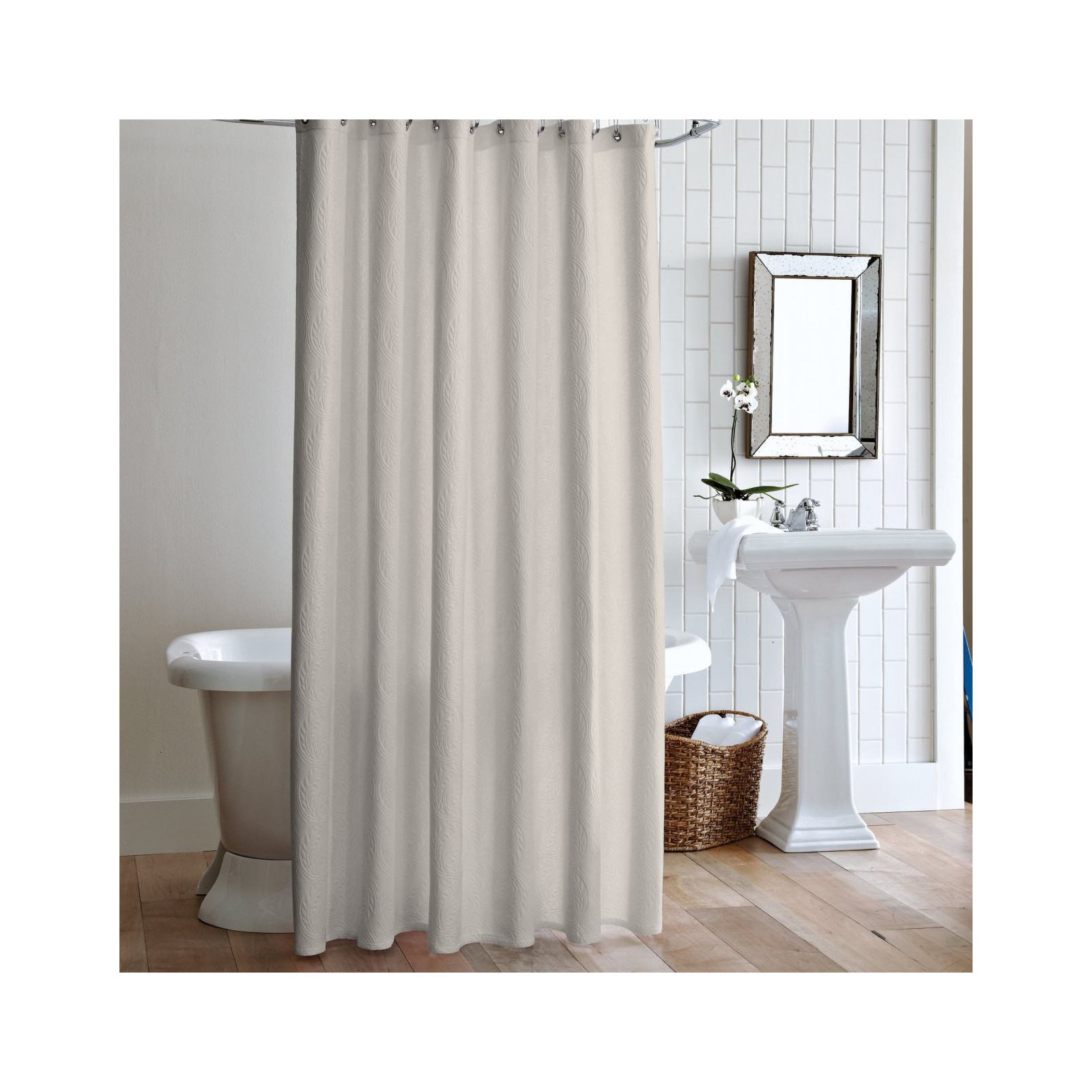 Vienna Cotton Single Shower Curtain, Ecru
