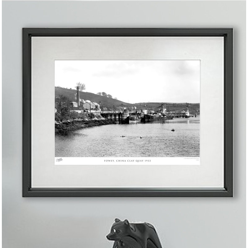 Fowey, China Clay Quay 1933 - Single Picture Frame Print, 40cm H x 50cm W x 2.3cm D
