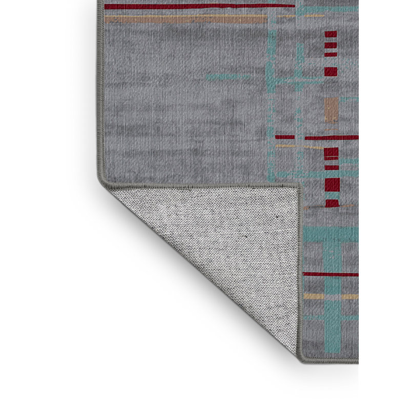 Tapis gris lavable à la machine, Carré 6 pi