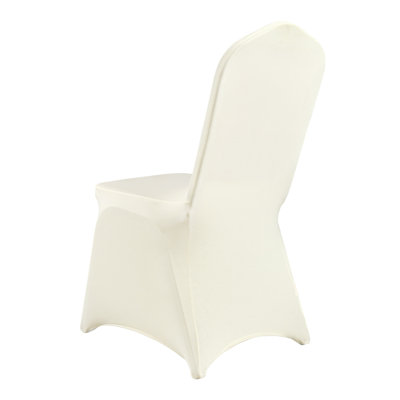 50-Pack Ivory Stretch Spandex Folding Chair Covers - Universal Fitted Slipcovers for Weddings, Banquets & Parties