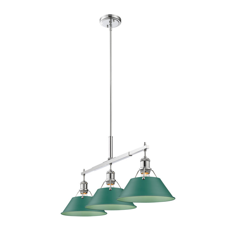 Luminaire suspendu linéaire 3 lumières Alezay, Chrome