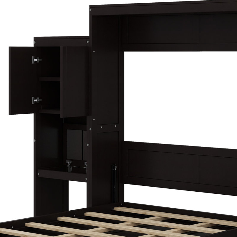 Murphy Bed With Desk, Vanity And Cabinets, Espresso