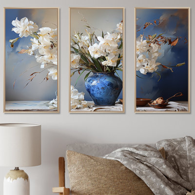Irises Bouquet Vase Still Life - Irises Canvas Wall Art Set