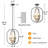4-Light Geometric Pendant Light with Rotatable Frames