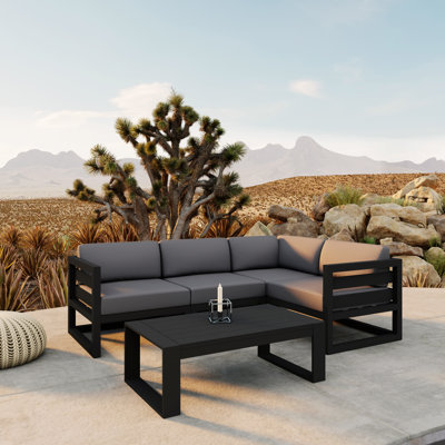Avion 5 Piece Sectional Set - Black