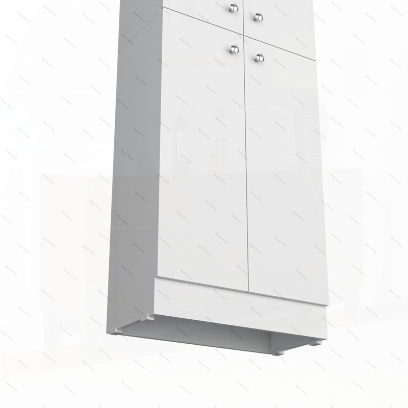 Garde-manger Cameron avec 4 portes et 5 tablettes cachées, Blanc