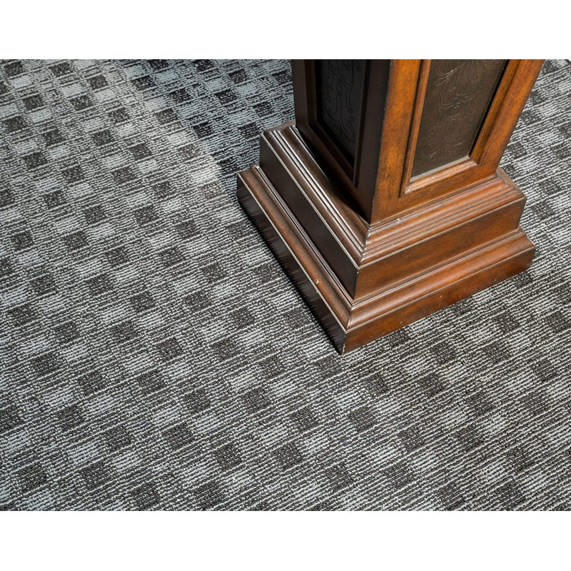 Ensemble de tapis intérieur / extérieur en polyester touffeté à la machine Kobielnik noir / gris