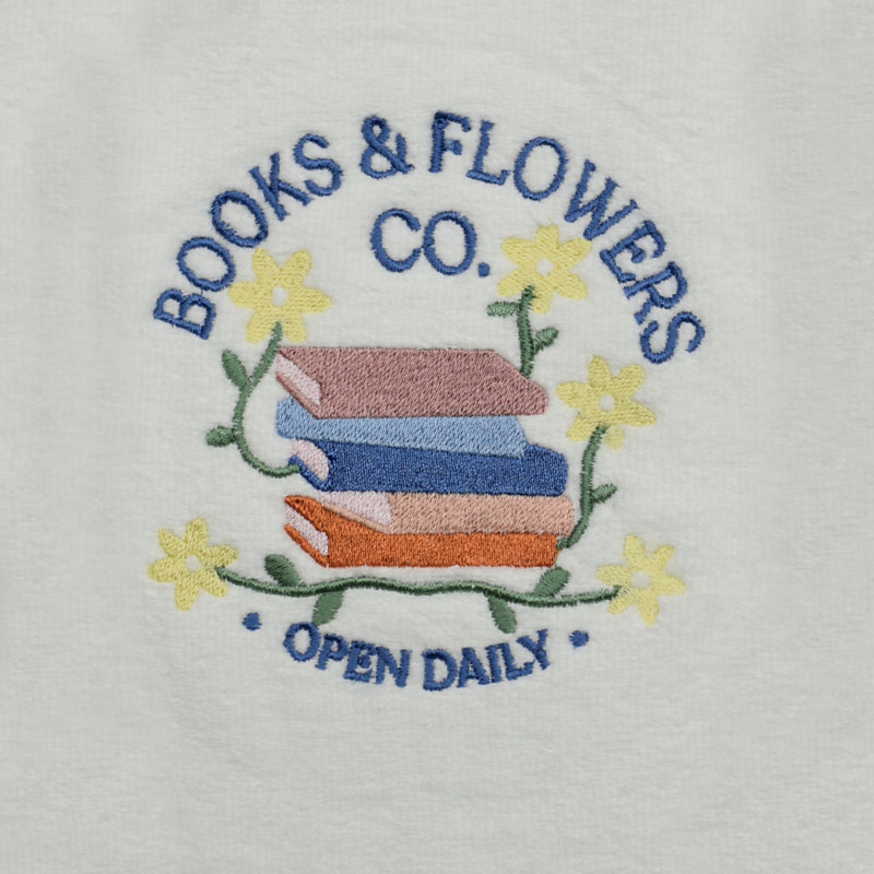Super Absorbent 3 Pack Cotton Tea Towels - Books and Flowers