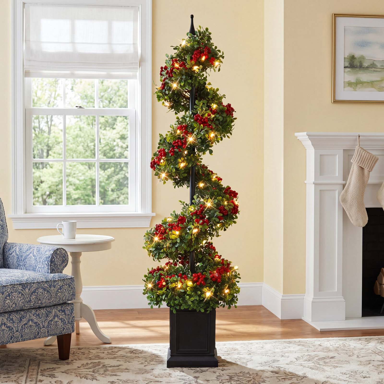 Potted 4' Pre-Lit Potted Christmas Tree