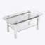 Table basse rectangulaire en verre trempé pour le salon, table basse pour la salle d'attente, table basse d'appoint moderne avec pieds en miroir en acier inoxydable, plateau de table en verre avec tablette inférieure, P 20 po x l 40 po x H 18 po, argent