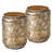 5.5" H Cutout Trees Gold Candle Lanterns