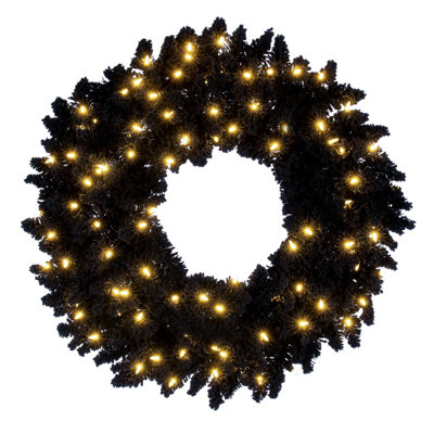 Flocked Fir Pre-Lit Dura-Lit Lighted PVC Wreath