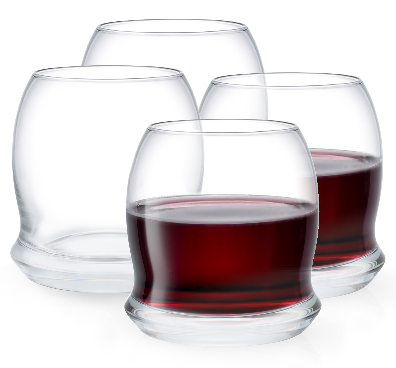 JoyJolt 2 - Piece 15oz. Lead Free Crystal Drinking Glass Glassware Set