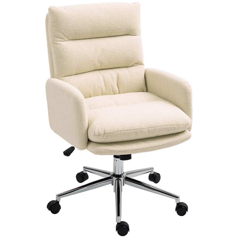 Sineke Polyester Office Chair, Cream