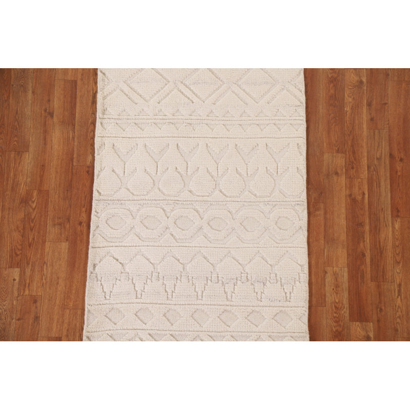 Tapis ivoire en laine fait à la main marocain 3 x 4
