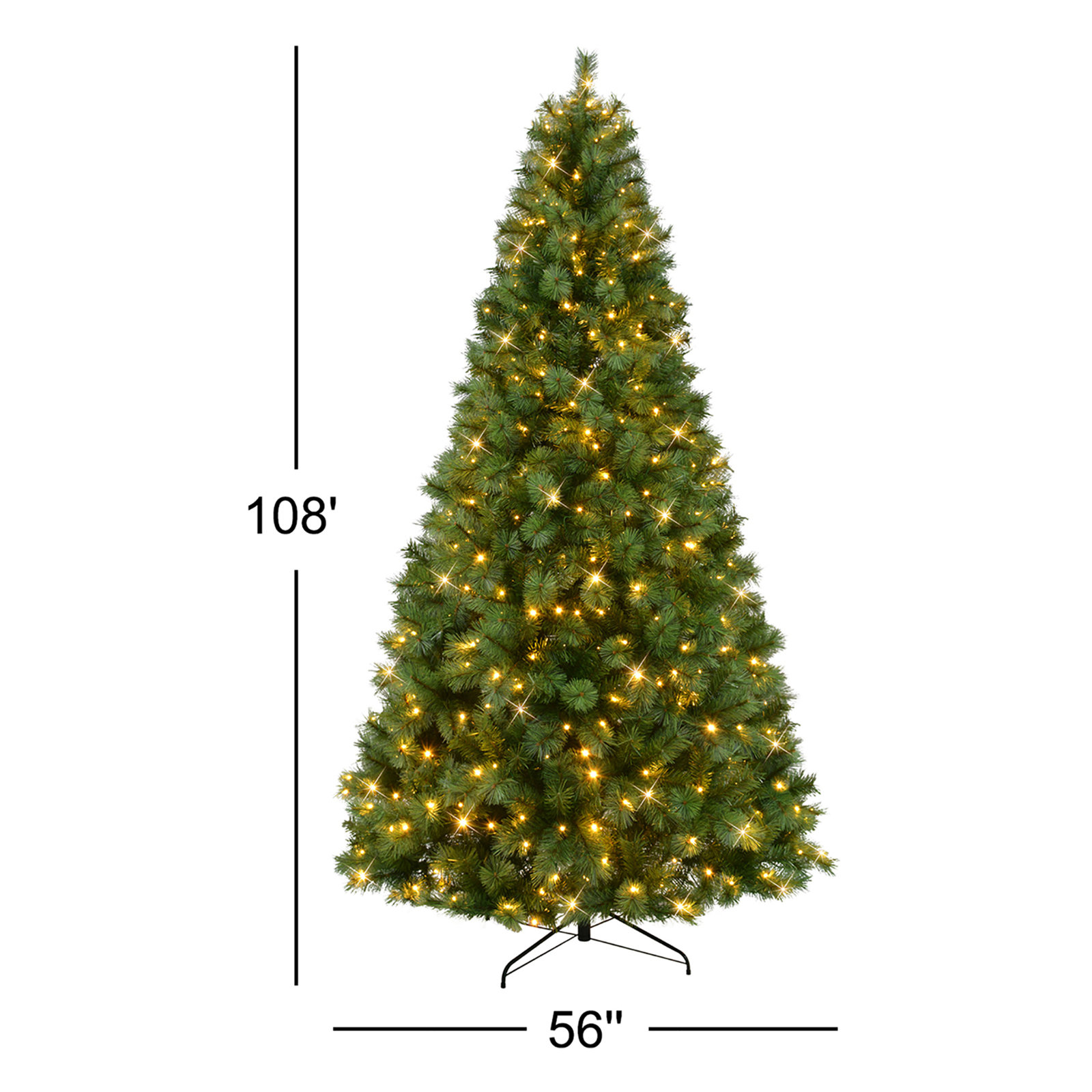 9' Pre-Lit Pine Christmas Tree