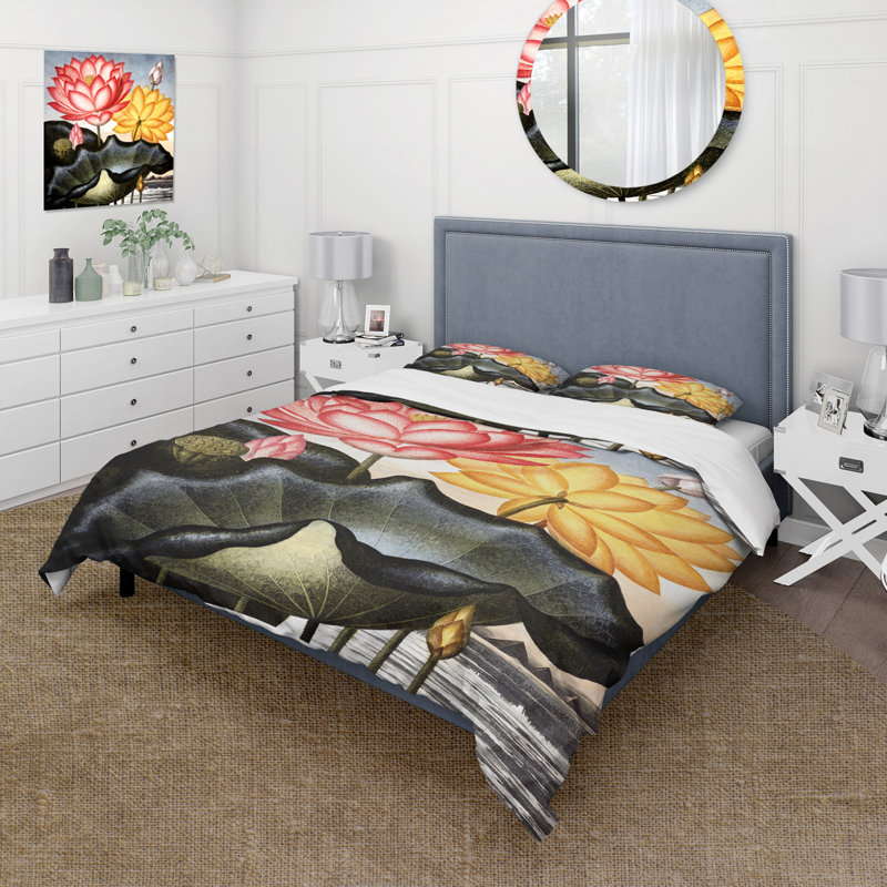 Ensemble de housse de couette traditionnel Vintage Flowers II - microfibre de polyester